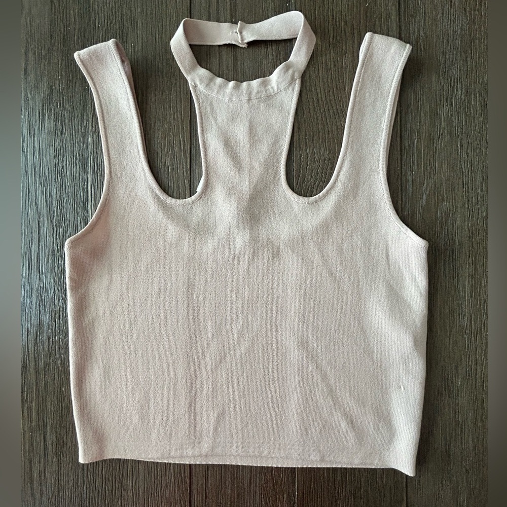 Zara Tank Top with Halter NWT. Size Medium. Flesh color - Picture 1 of 3